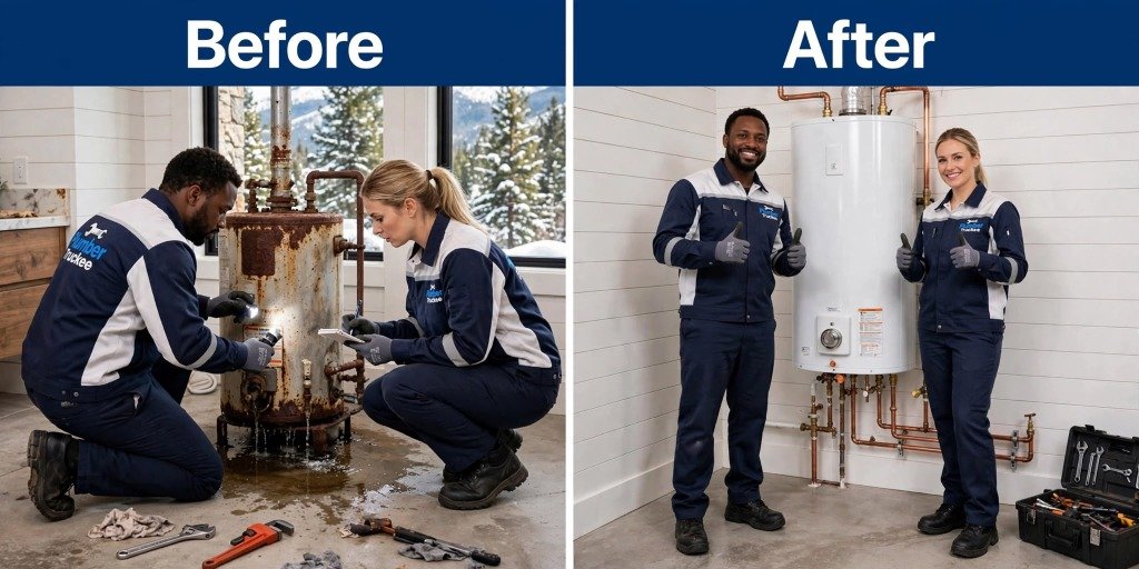 Water Heater Replacement Before and After in Truckee CA